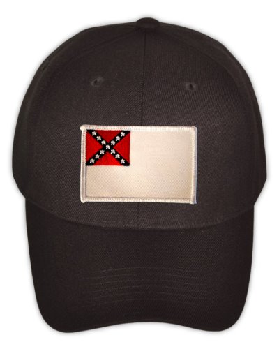 Confederate Second National flag embroidered patch cap